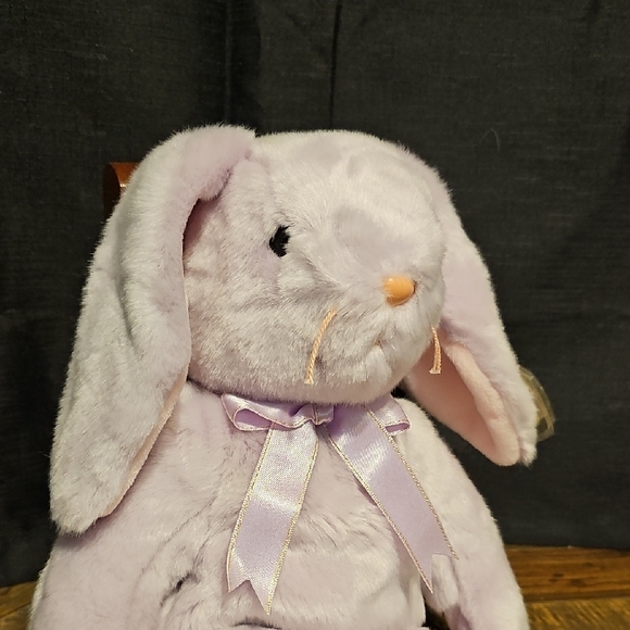 Ty "Floppity" Lavender Plush Bunny with Pink Ears - Buddies Collection - 2001 - Picture 9 of 10